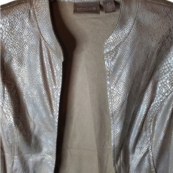 Chico's Antique Gold Python Soft Open Style Topper/Jacket,  Small - Picture 2 of 6